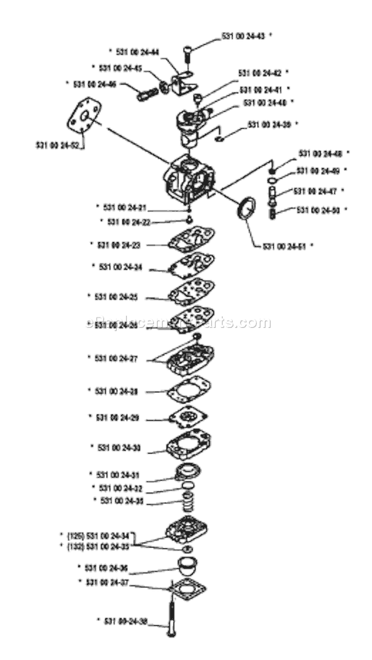 Page C Diagram and Parts List for 132 RD 1991-11 Husqvarna Trimmer