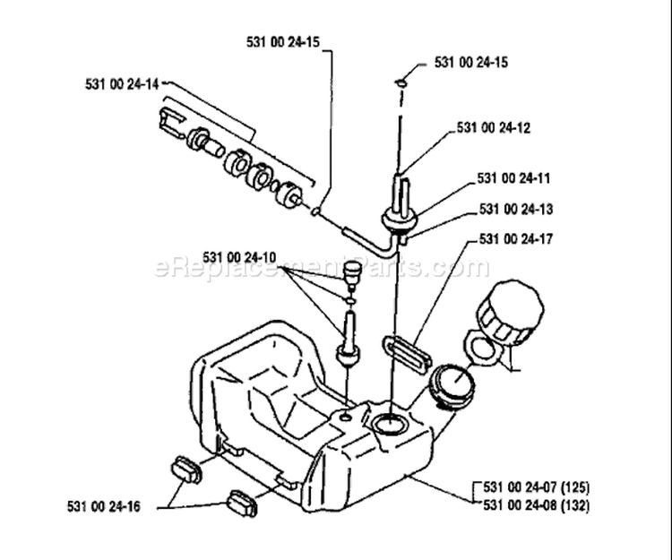 Page H Diagram and Parts List for 132 RD 1991-11 Husqvarna Trimmer