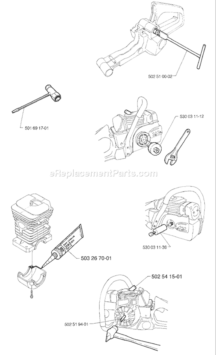 Page K Diagram and Parts List for 1998-09 Husqvarna Chainsaw