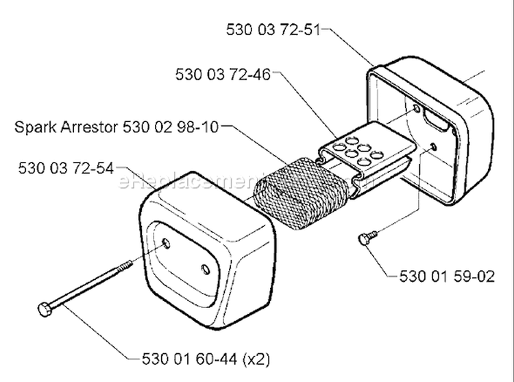 Page H Diagram and Parts List for 1998-09 Husqvarna Chainsaw