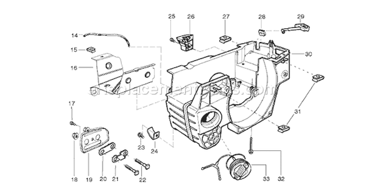Page D Diagram and Parts List for 2004-10 Husqvarna Chainsaw
