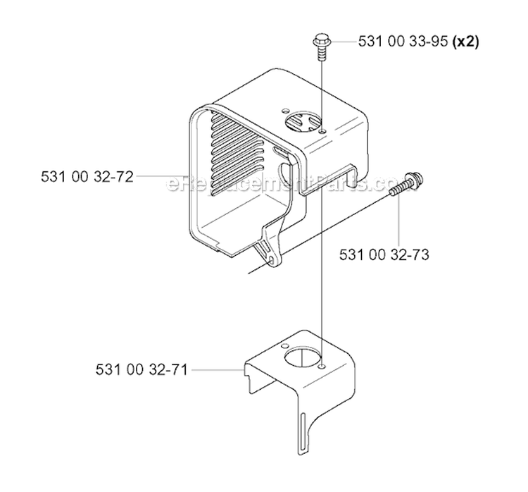 Heat Shield Diagram and Parts List for 2005-08 Husqvarna Leaf Blower / Vacuum
