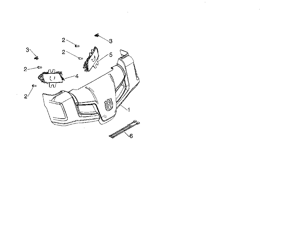 Console cover Diagram and Parts List for  Husqvarna Snow Blower