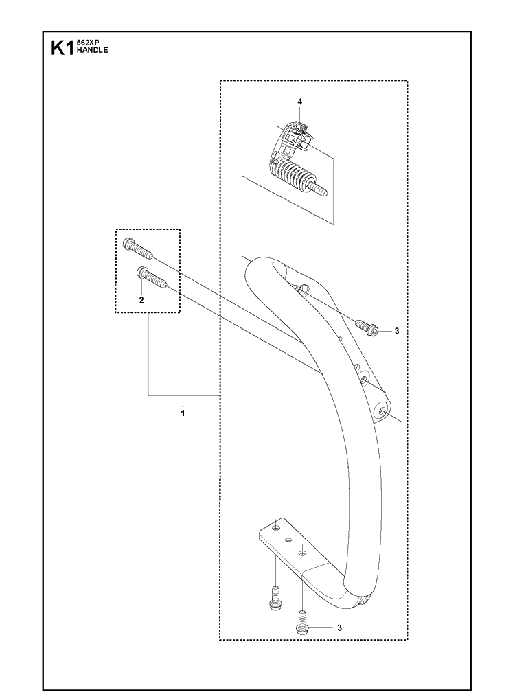 Handle Diagram and Parts List for 2013-01 Husqvarna Chainsaw
