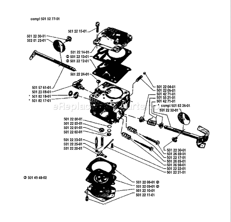 thumbnail image 2 of Carburetor Diaphragm Kit – Fits Husqvarna 65, 2100, 266, 268, 272, 288 & More 2-Cycle 2 of 5