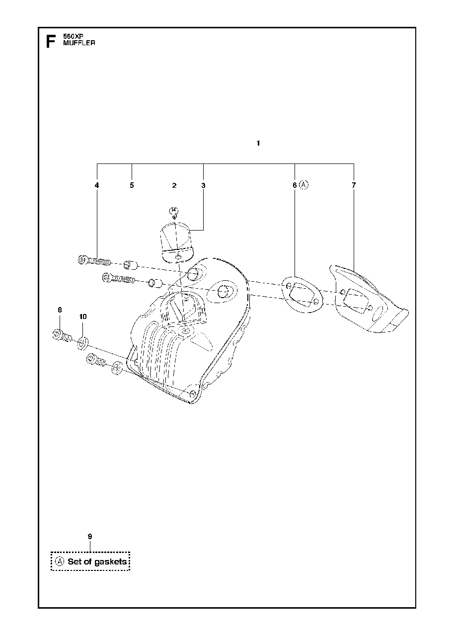 Muffler Diagram and Parts List for 2014-01 Husqvarna Chainsaw
