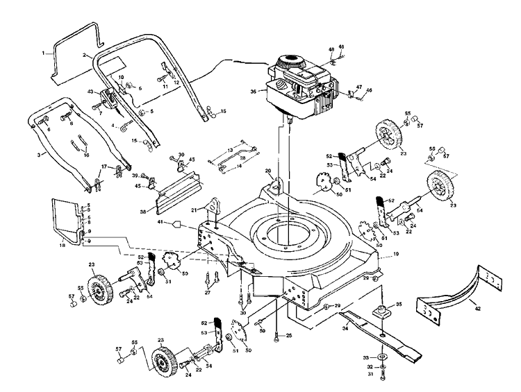 Product Complete 3 Diagram and Parts List for JET50  Husqvarna Lawn Mower