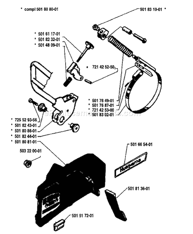 Page C Diagram and Parts List for 1983-06 Husqvarna Chainsaw