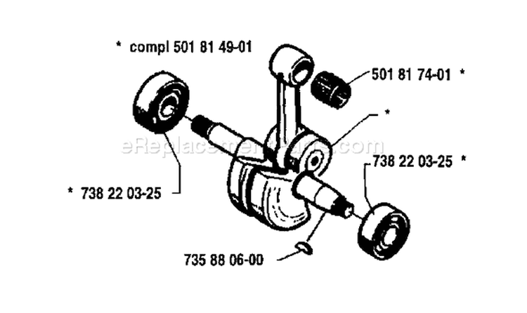 Page E Diagram and Parts List for 1983-06 Husqvarna Chainsaw