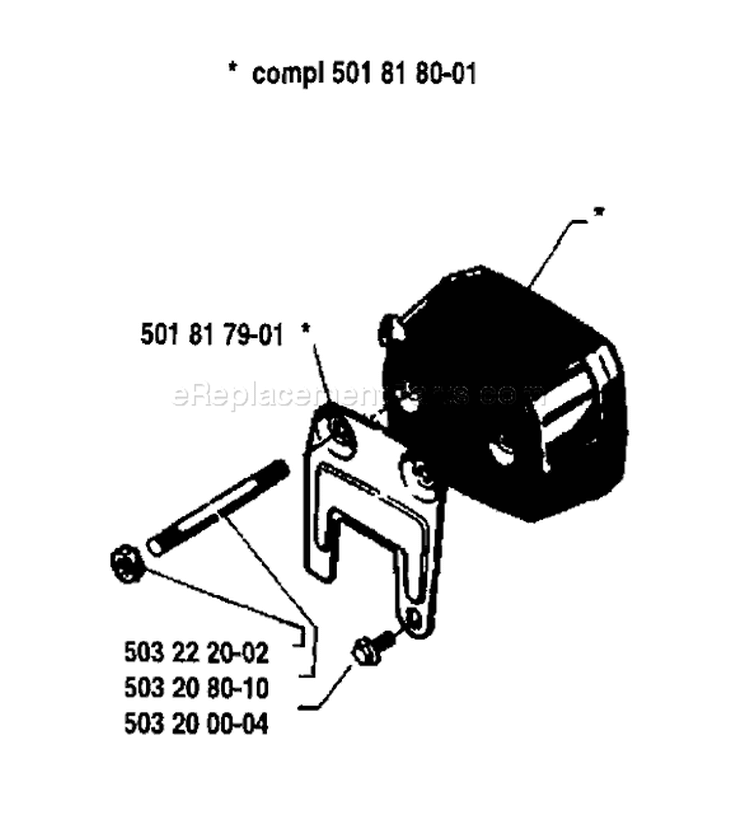 Page H Diagram and Parts List for 1983-06 Husqvarna Chainsaw