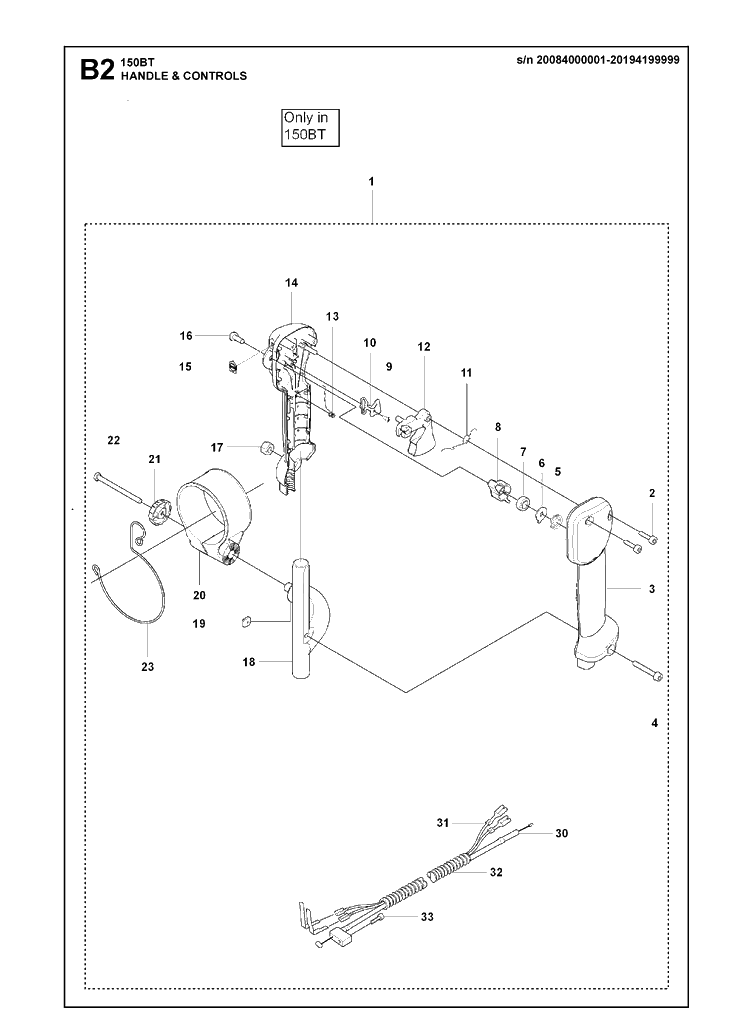 Handle And Controls 3 Diagram and Parts List for  Husqvarna Leaf Blower / Vacuum