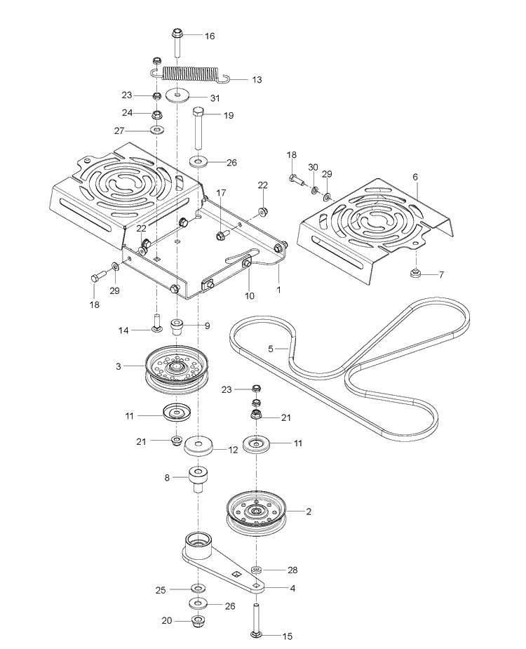 Hydraulic Frame Diagram and Parts List for (96769610201)(2020-04) Husqvarna Lawn Mower