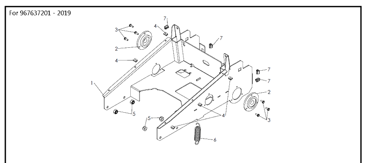 Frame 2 Diagram and Parts List for DBS51  Husqvarna Lawn Mower