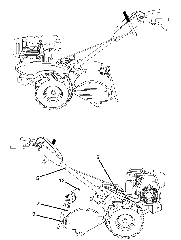 Decals Diagram and Parts List for (96093001209)(2017-09) Husqvarna Cultivator