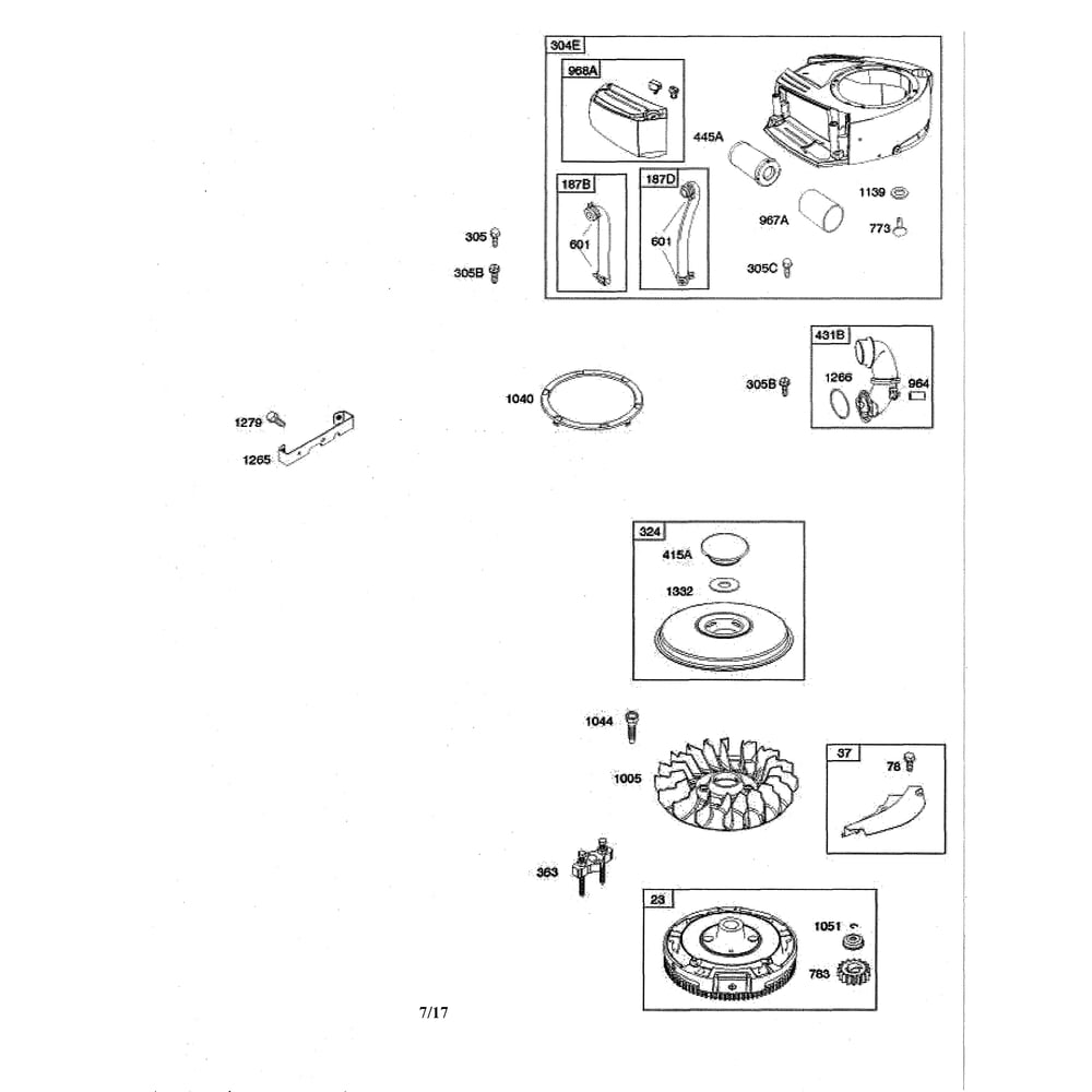 Engine >> Blower Housing/Air Cleaner Diagram and Parts List for  Husqvarna Lawn Tractor