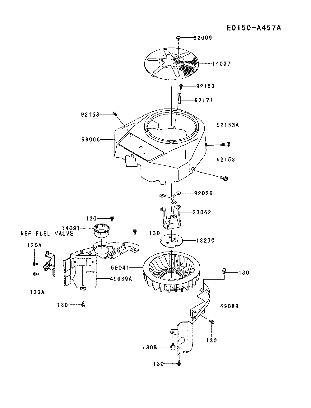 Cooling-equipment Diagram and Parts List for  Husqvarna Lawn Tractor