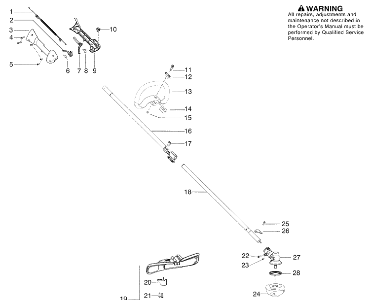 Repair Parts 1 Diagram and Parts List for (545192135)(2009-03) Husqvarna Trimmer