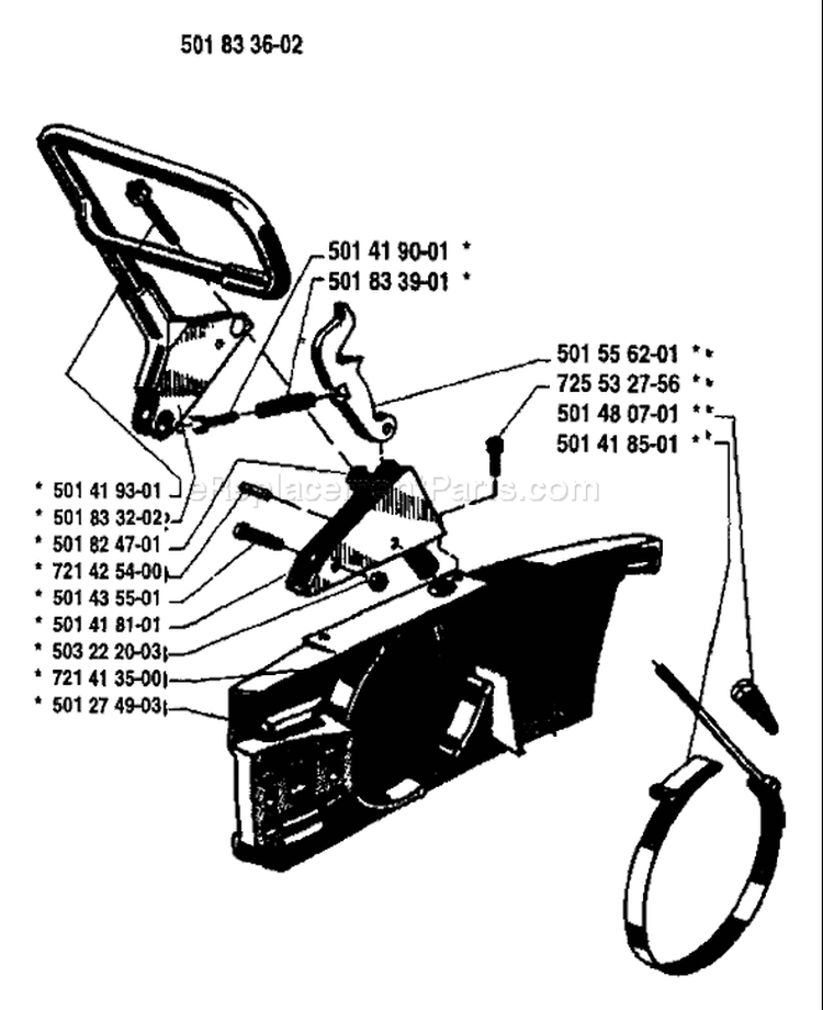 Page C Diagram and Parts List for 1983-11 Husqvarna Chainsaw