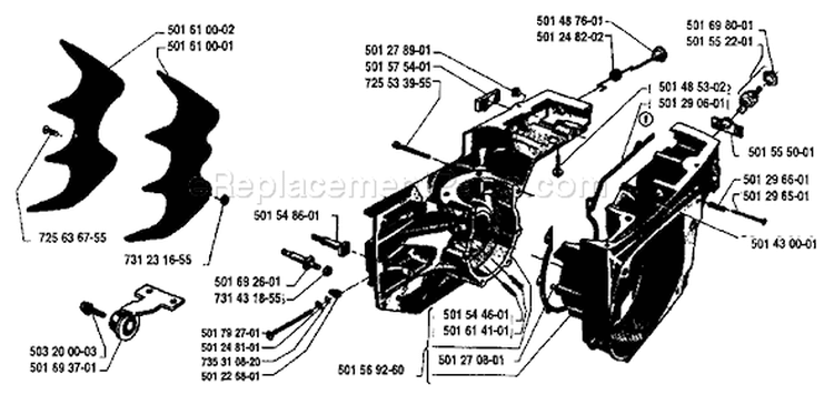 Page D Diagram and Parts List for 1983-11 Husqvarna Chainsaw