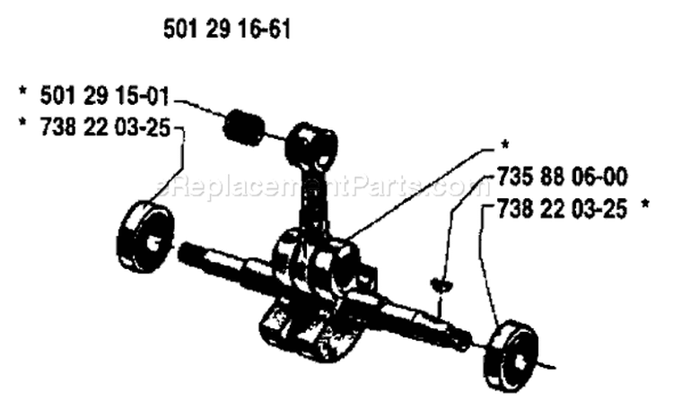 Page E Diagram and Parts List for 1983-11 Husqvarna Chainsaw