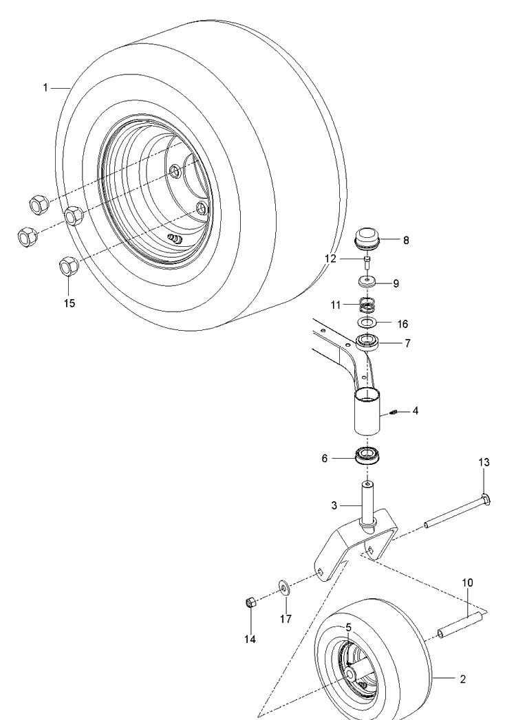 Wheels And Tires Diagram and Parts List for (96700380302)(2015-05) Husqvarna Lawn Mower