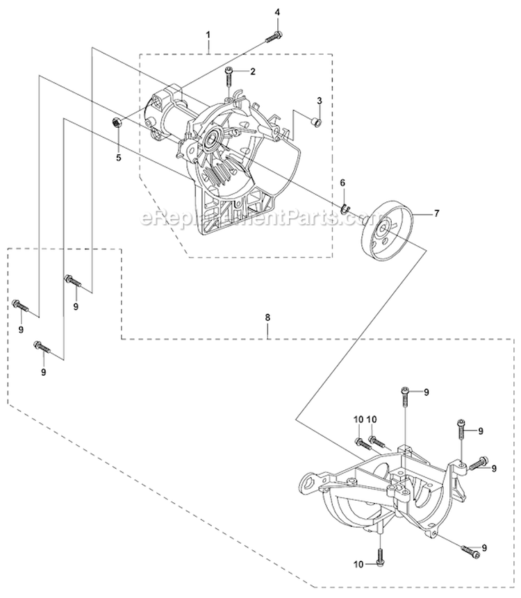 Crankcase Diagram and Parts List for  Husqvarna Hedge Trimmer