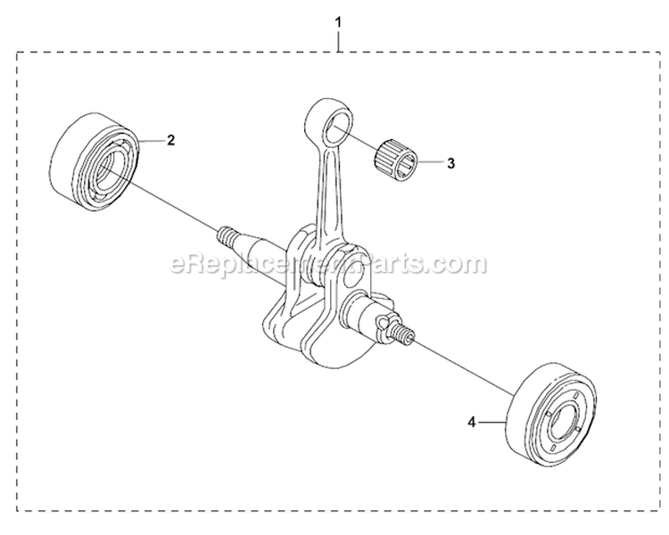 Crank Shaft Diagram and Parts List for  Husqvarna Hedge Trimmer