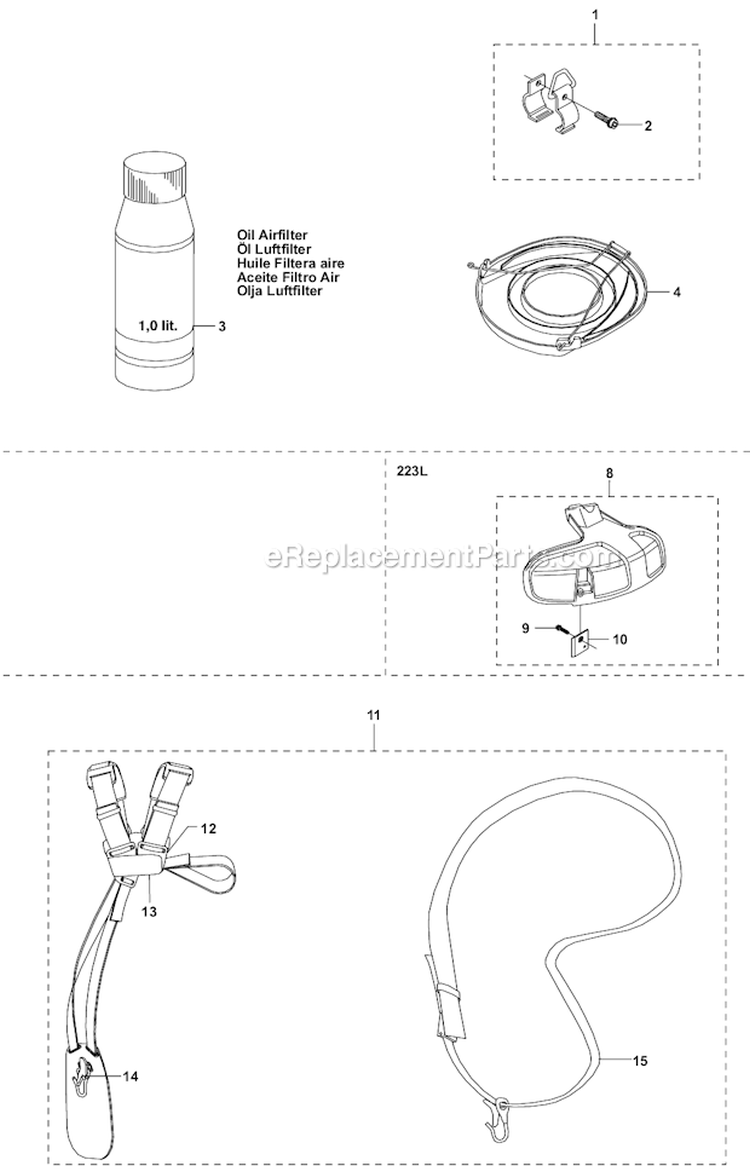 Page O Diagram and Parts List for  Husqvarna Hedge Trimmer