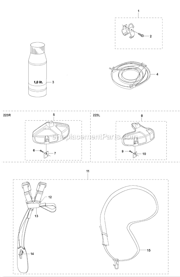 Accessories 1 Diagram and Parts List for 2006-01 Husqvarna Brush Cutter