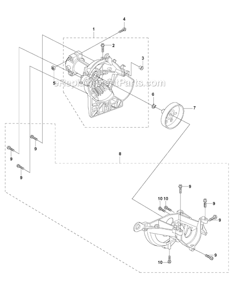 Crankcase Diagram and Parts List for 2006-01 Husqvarna Brush Cutter