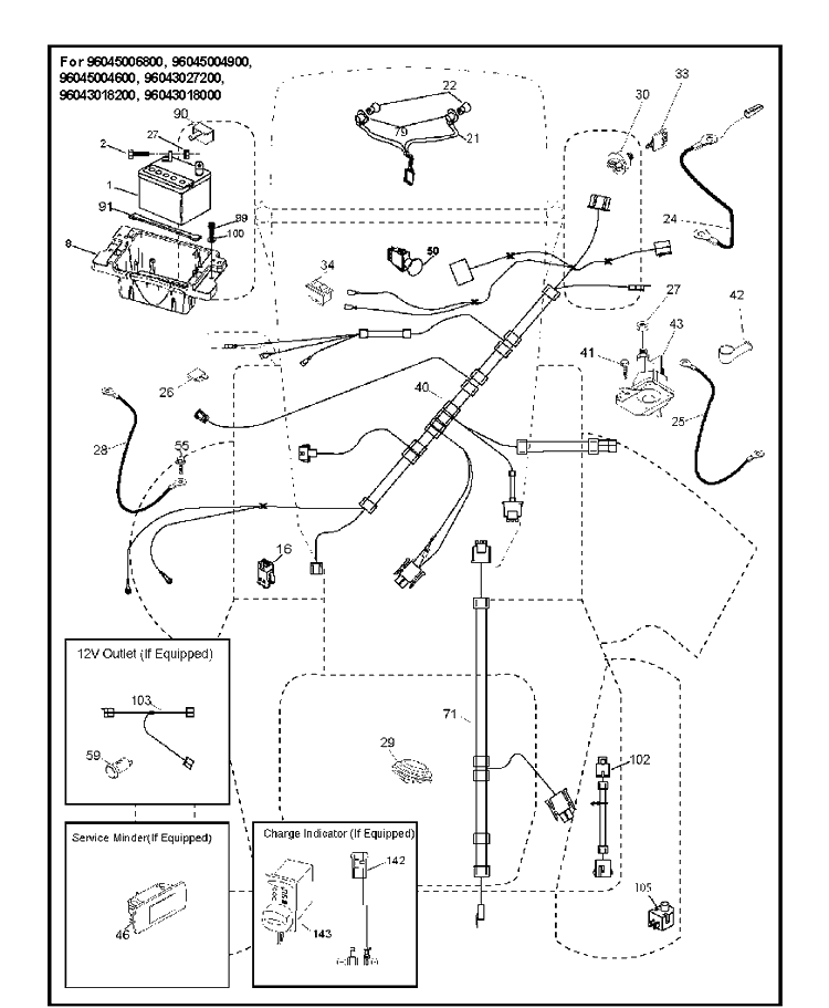 Electrical Diagram and Parts List for  Husqvarna Lawn Tractor
