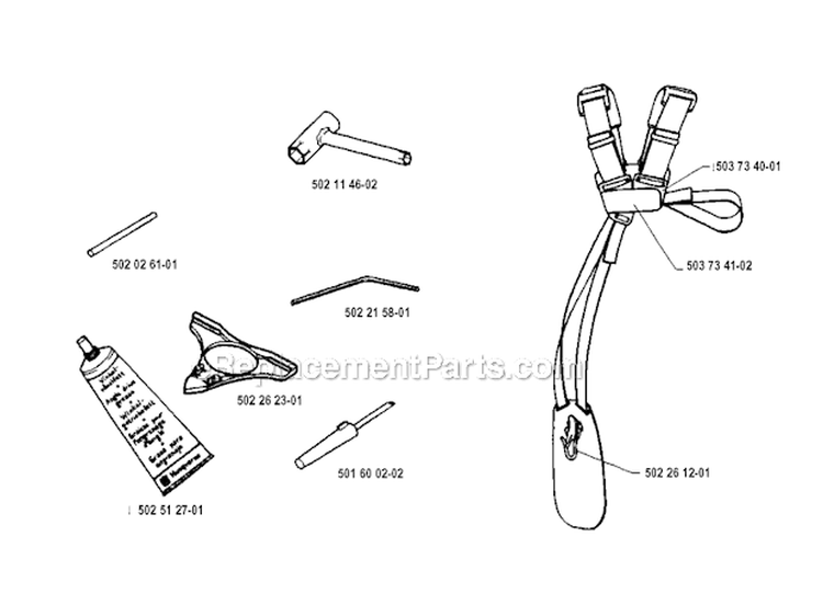 Accessories Diagram and Parts List for 1994-02 Husqvarna Brush Cutter