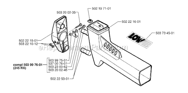 Tower Diagram and Parts List for 1998-10 Husqvarna Brush Cutter