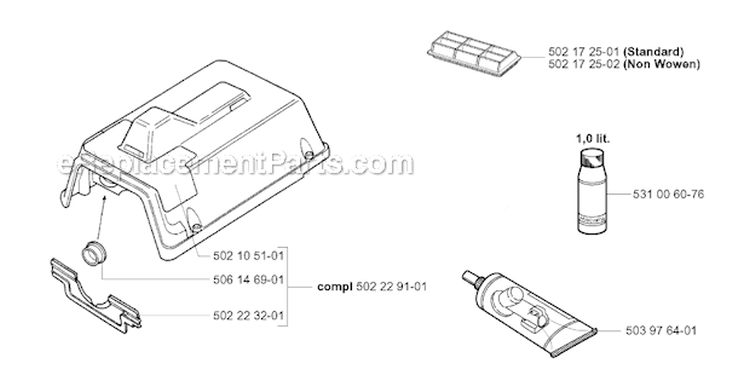 Accessories 2 Diagram and Parts List for 2001-05 Husqvarna Brush Cutter