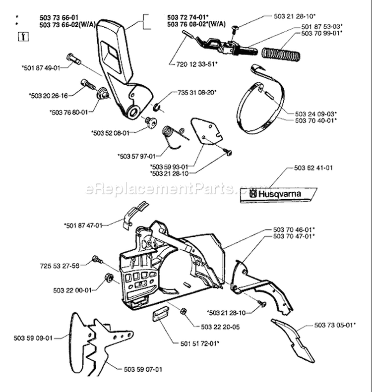 Page C Diagram and Parts List for 272 XP 1997-01 Husqvarna Chainsaw