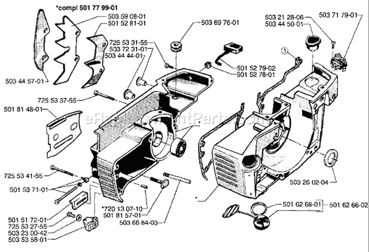 Page D Diagram and Parts List for 272 XP 1997-01 Husqvarna Chainsaw