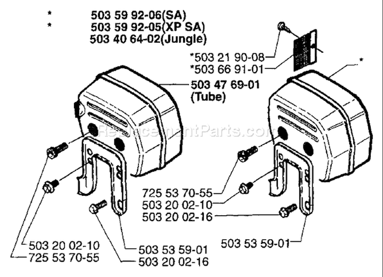 Page G Diagram and Parts List for 272 XP 1997-01 Husqvarna Chainsaw