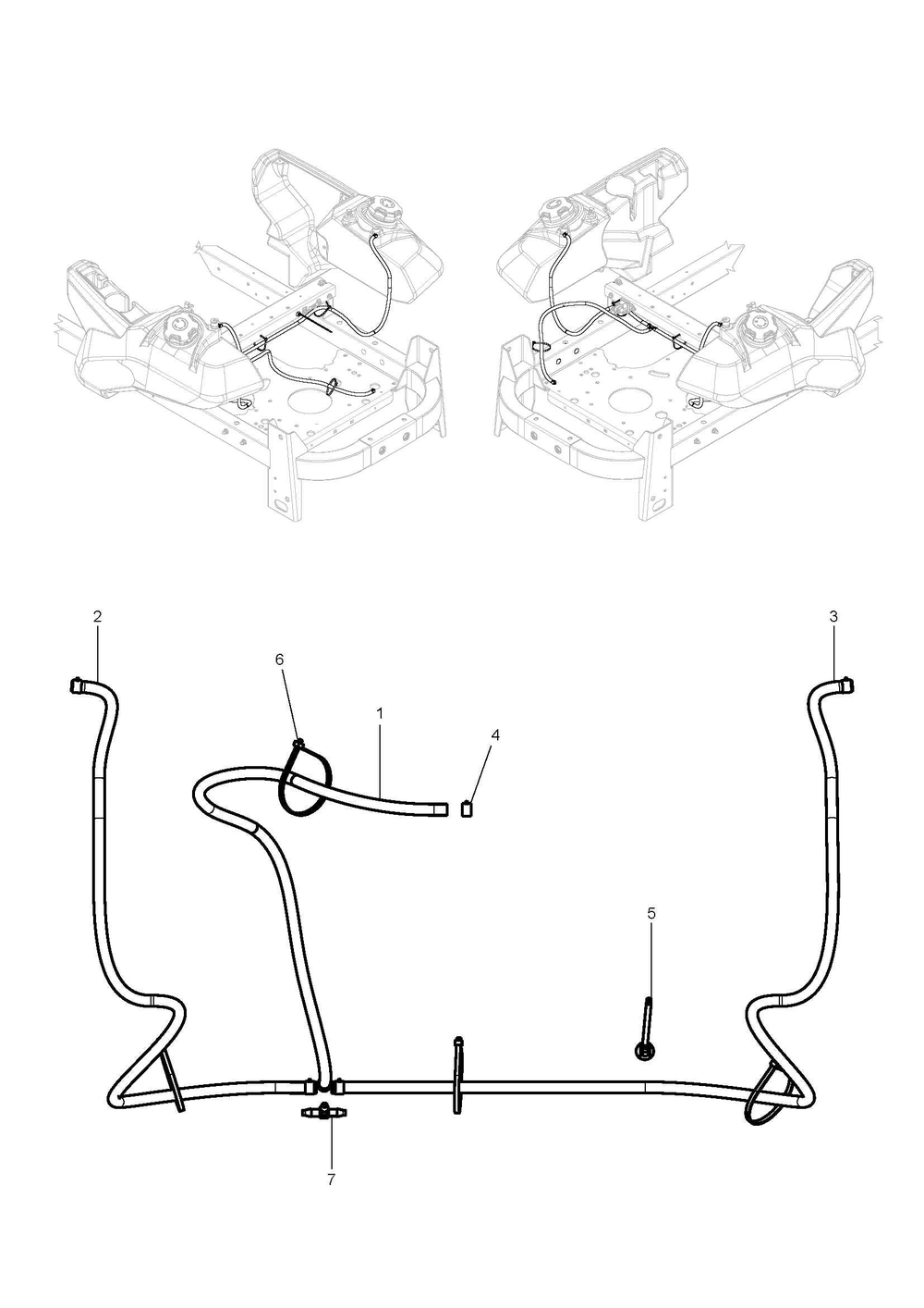 Fuel System - Vapor Line Diagram and Parts List for (970497202-00)(2020-10) Husqvarna Lawn Tractor