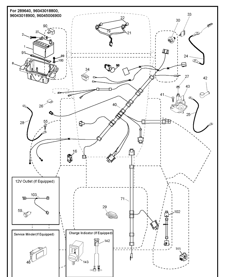 Electrical Diagram and Parts List for  Husqvarna Lawn Tractor