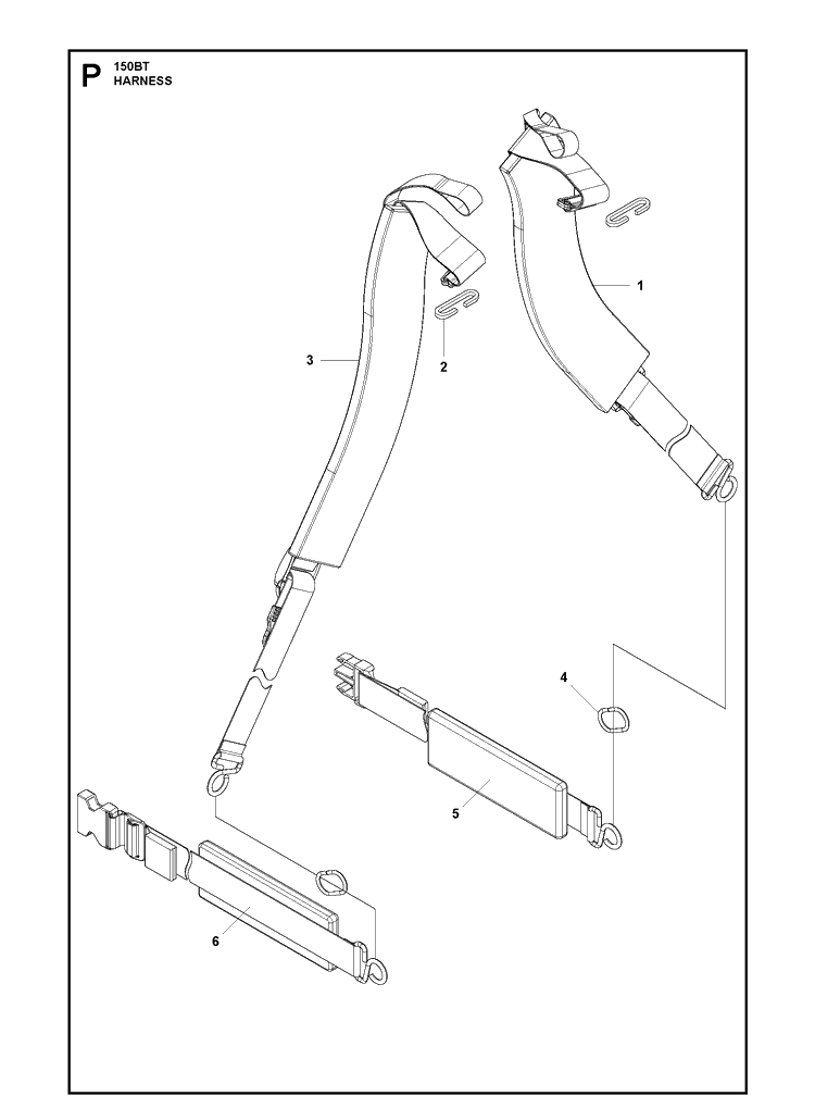 Harness Diagram and Parts List for  Husqvarna Leaf Blower / Vacuum