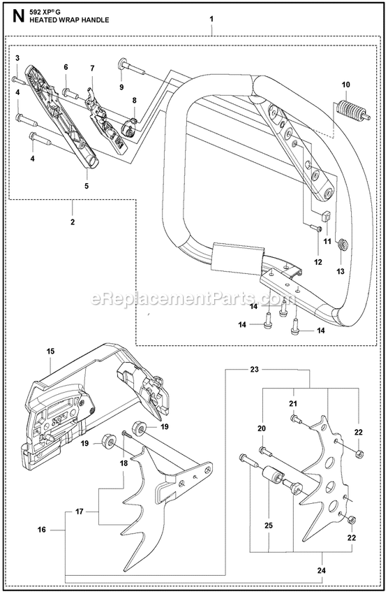 Handle Wrap Heated Diagram and Parts List for  Husqvarna Chainsaw