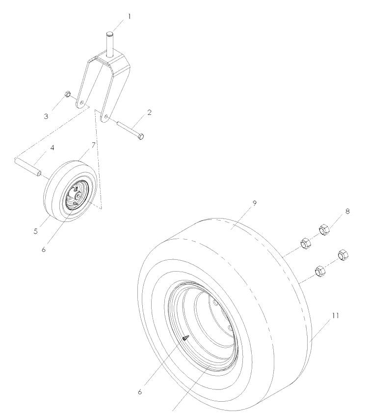 Wheels And Tires Diagram and Parts List for (968999281)(2007-04) Husqvarna Lawn Mower
