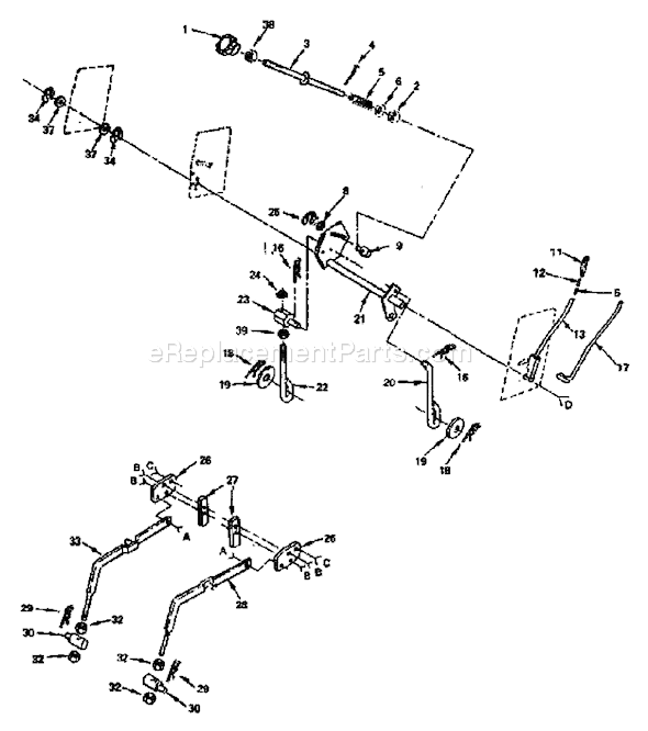 Page D Diagram and Parts List for YTH1120-14 1990-01 Husqvarna Lawn Tractor