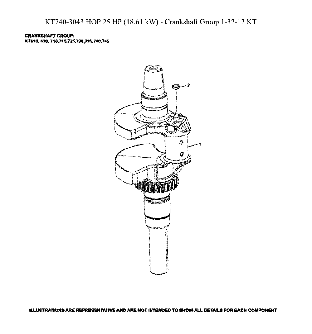 Crankshaft Diagram and Parts List for  Husqvarna Lawn Tractor