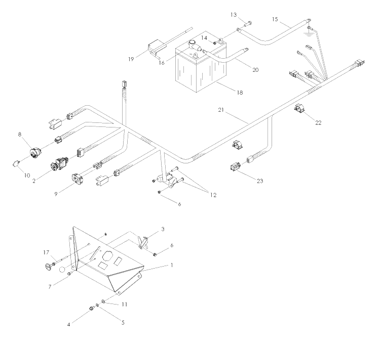 Ignition System Diagram and Parts List for IZ21 (968999774)(2008-01) Husqvarna Lawn Mower