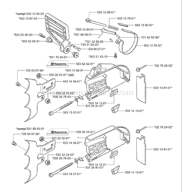 Page C Diagram and Parts List for XP EPA 2003-11 Husqvarna Chainsaw