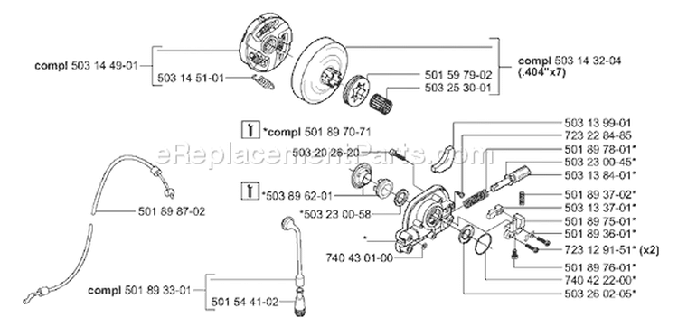 Page D Diagram and Parts List for XP EPA 2003-11 Husqvarna Chainsaw