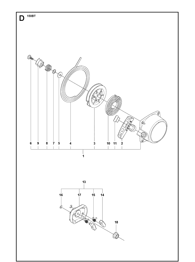 Starter 2 Diagram and Parts List for  Husqvarna Leaf Blower / Vacuum