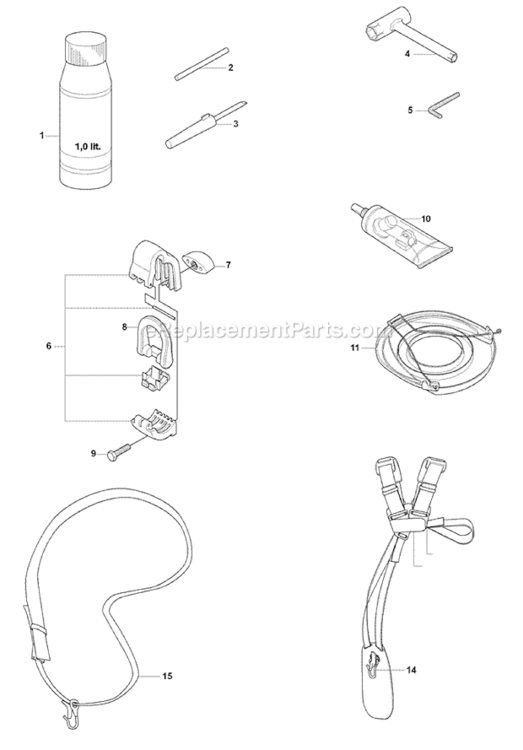 Accessories Diagram and Parts List for 2008-03 Husqvarna Trimmer
