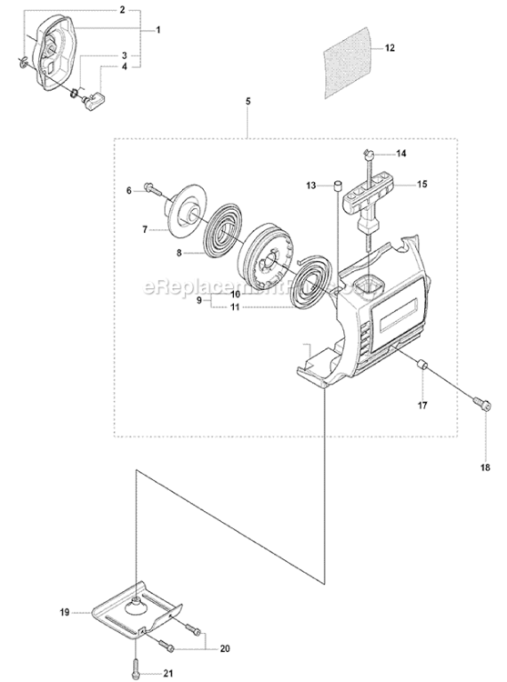 Starter_1 Diagram and Parts List for 2008-03 Husqvarna Trimmer